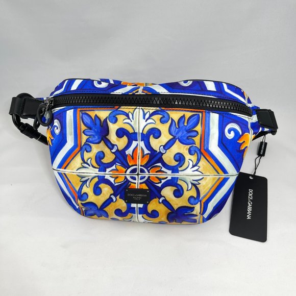 Dolce & Gabbana Nylon Fanny Pack with Maiolica Print - Blue, NWT and never used - Picture 3 of 14